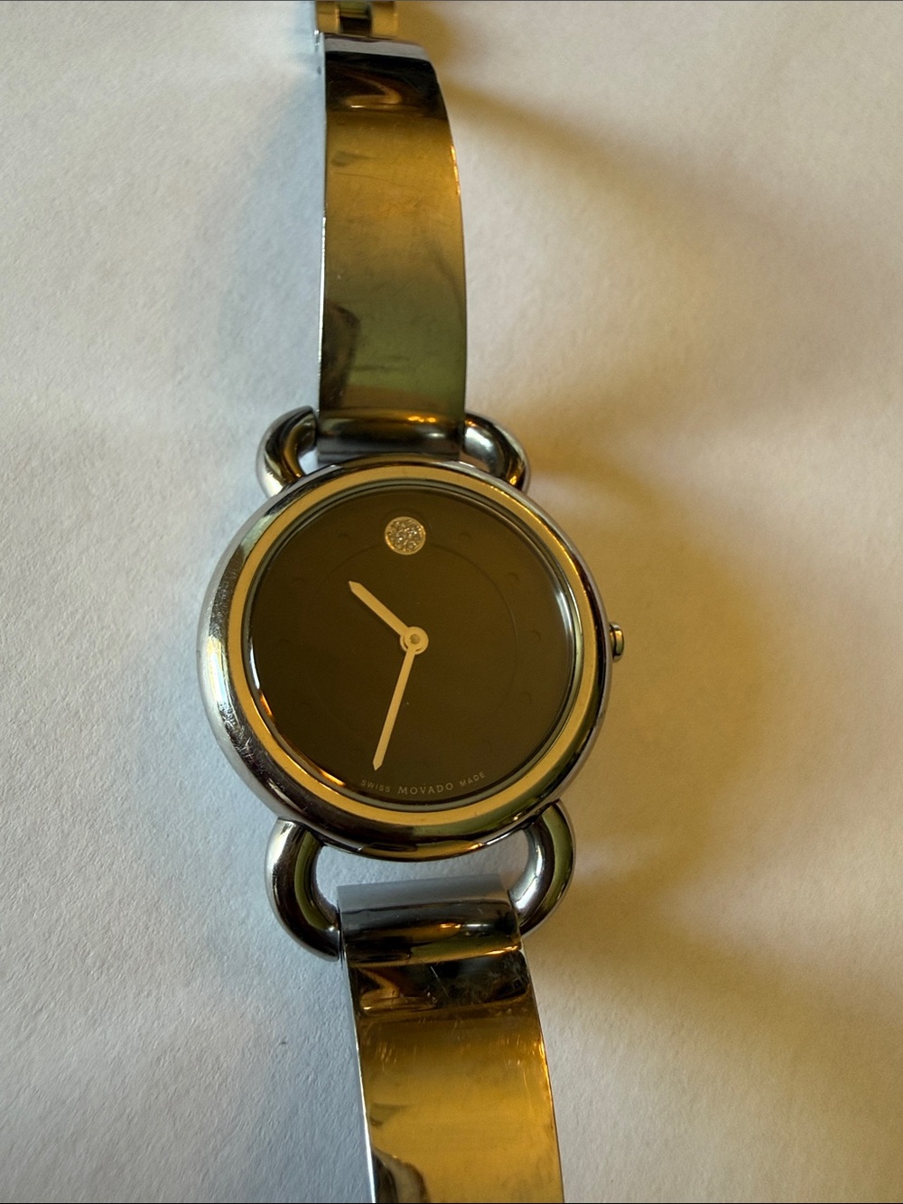 Movado Silver-Tone Round Bracelet Watch